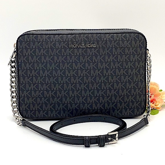 MICHAEL KORS LARGE EAST WEST CROSSBODY BLACK SIGNR - Picture 2 of 13